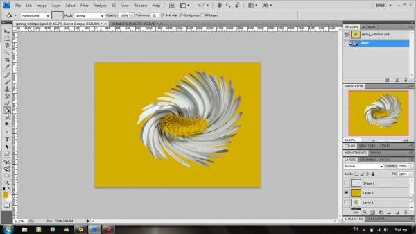 Creation of spring whirlpool: Step 3